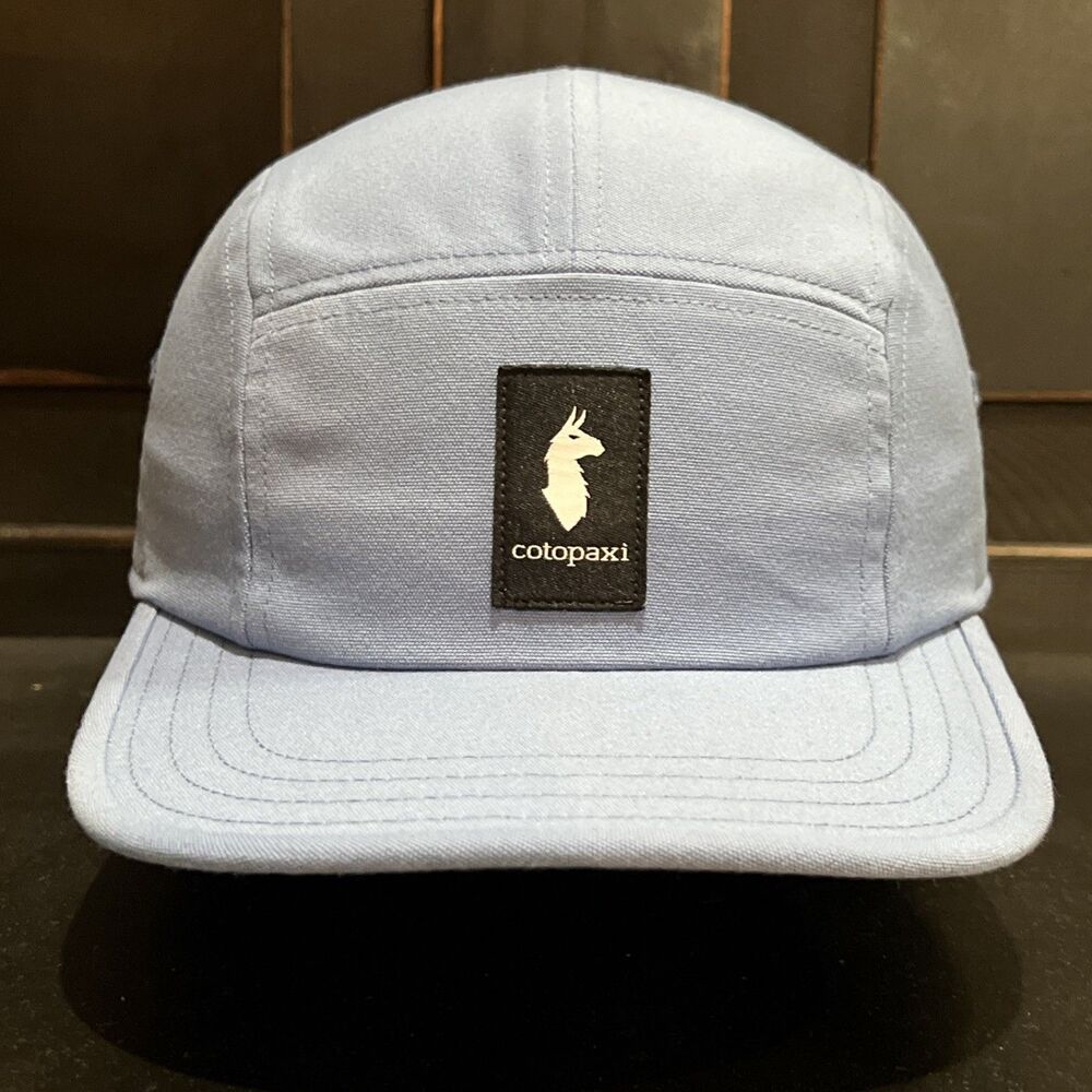 Cotopaxi 5 Panel Hat Periwinkle Blue Llama Logo Camp Cap Strapback Unisex OS